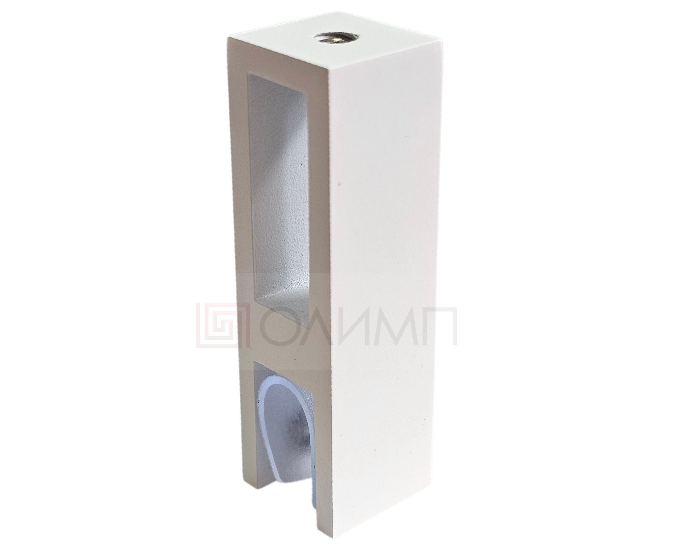 О-017 White SUS 304 Коннектор для  трека 30х10 mm проходной вертикальный
