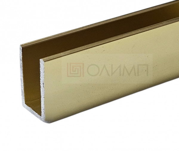 О-10AL Gold Профиль П-образный  для стекла 8 мм L-2200mm 