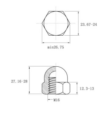 OCF-34-M16 Гайка М16 (sus304)