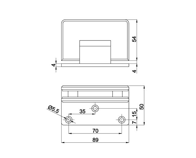 O-305А PC Петля стена - стекло одностороннее крепление