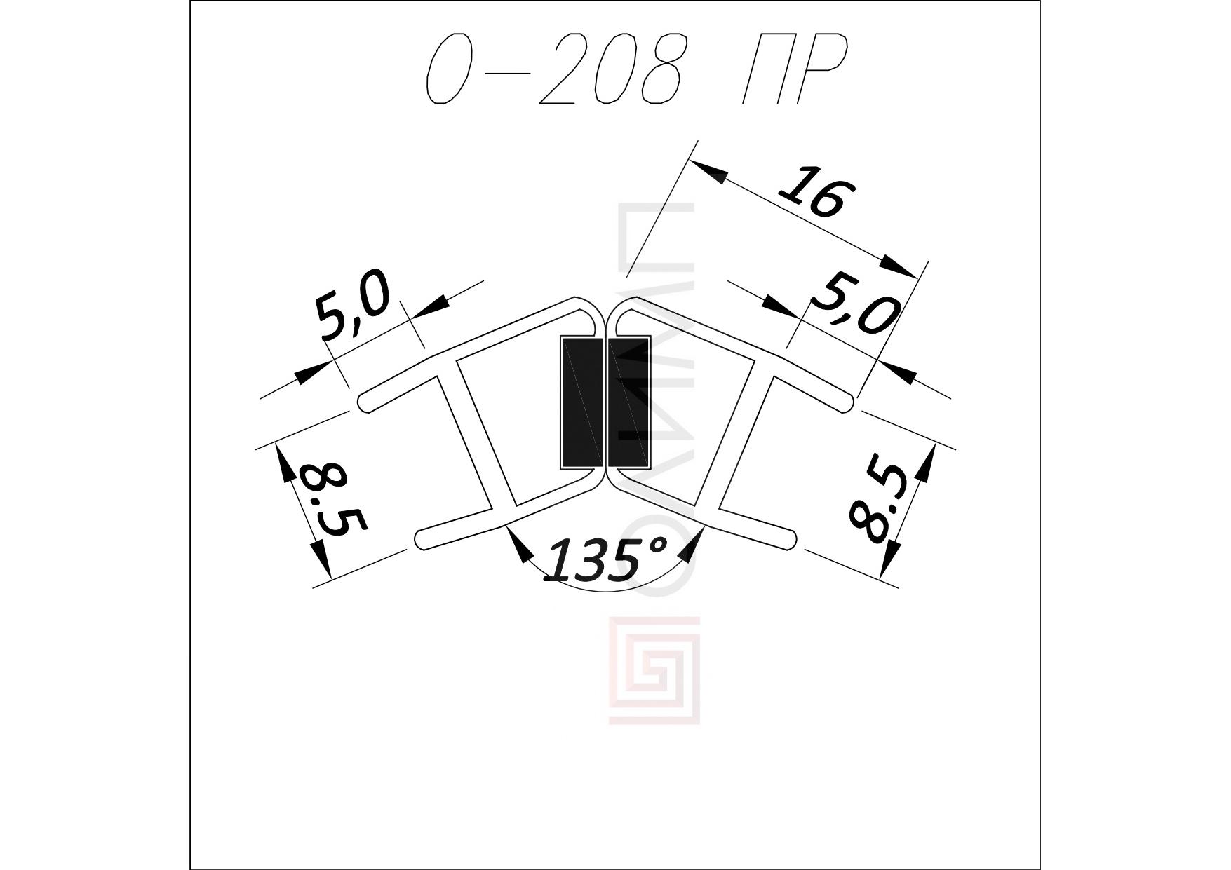 О-208ПР 8 mm L=2200mm Профиль ПРЕМИУМ