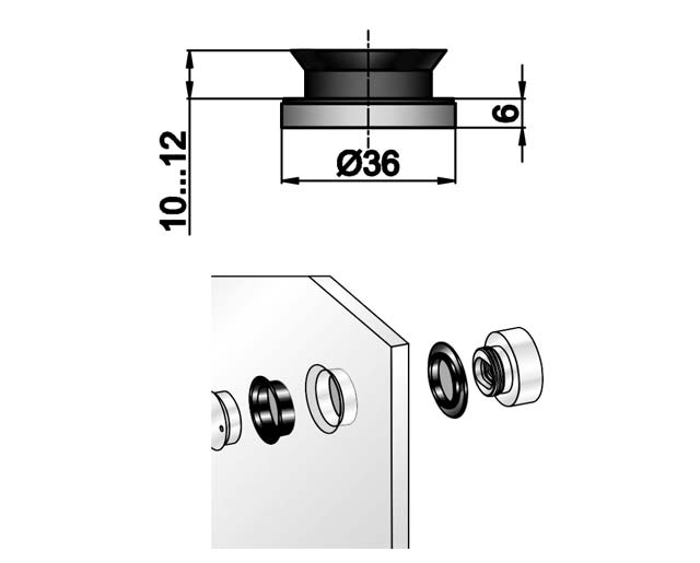 О-1 SSS Точечное крепление  6mm