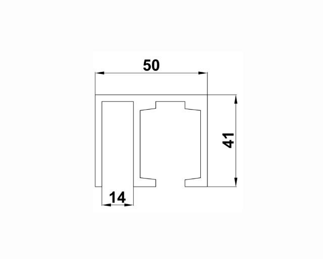 O-610 L=2000mm AL Трек алюминиевый